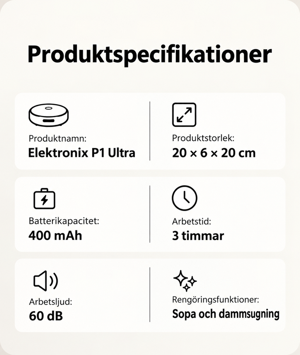 Elektronix P1 Ultra - Dammsuger & Moppar